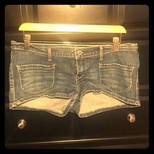 Hollister size 11 dark blue jean shorts